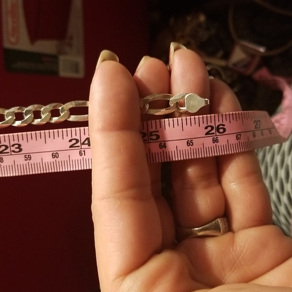 🔎 Sterling Silver 50g Stamped Italian Chain Link Bracelet & Necklac Stamped! - Picture 6 of 8